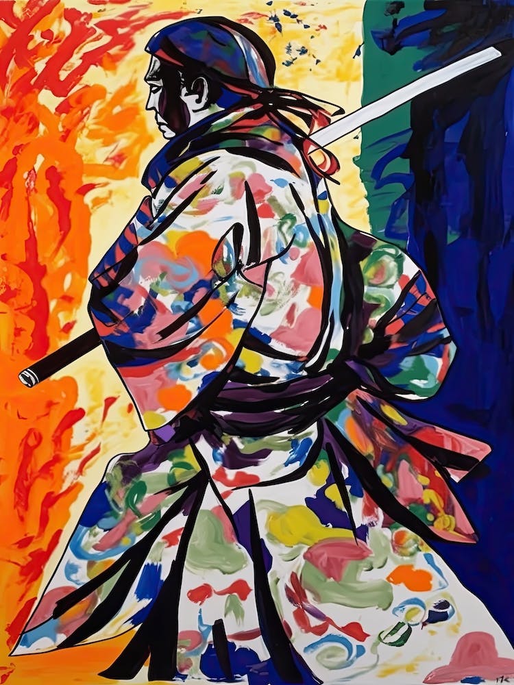Samurai In Fauvist Matisse Japanese Style  6