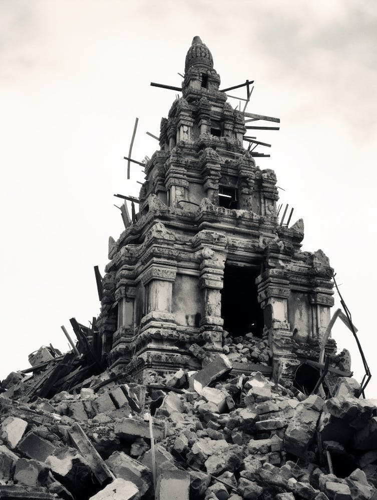 Phnom Penh, Cambodia, Black And White Old Photo 3