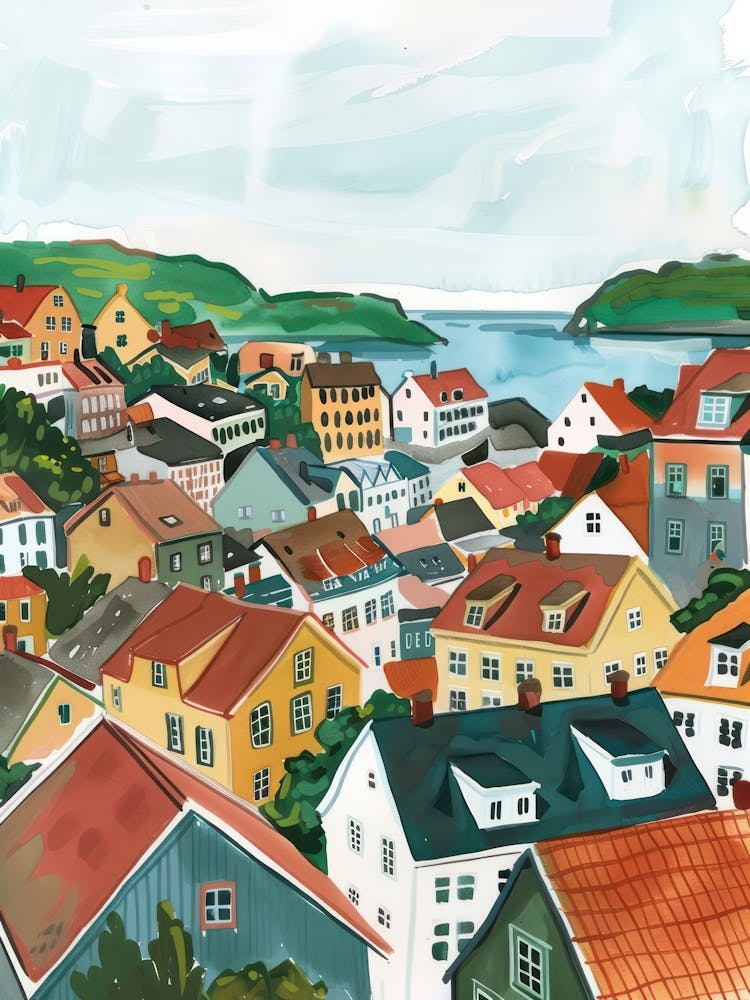 Travel Poster Happy Places Bergen 1