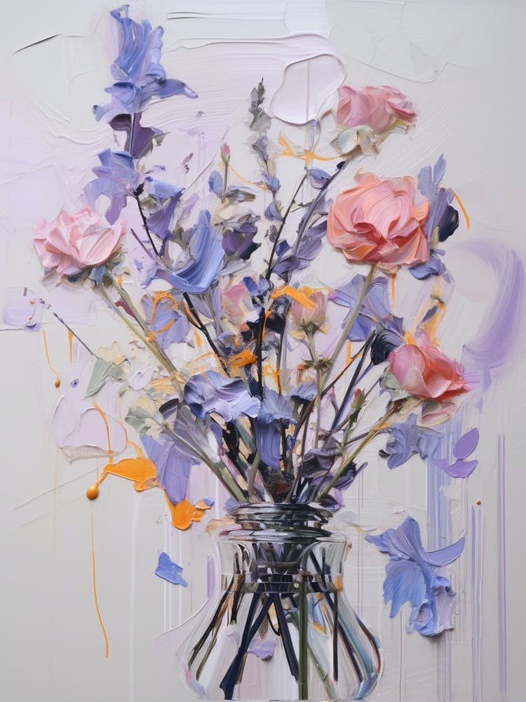 Abstract Flower Painting Lavender