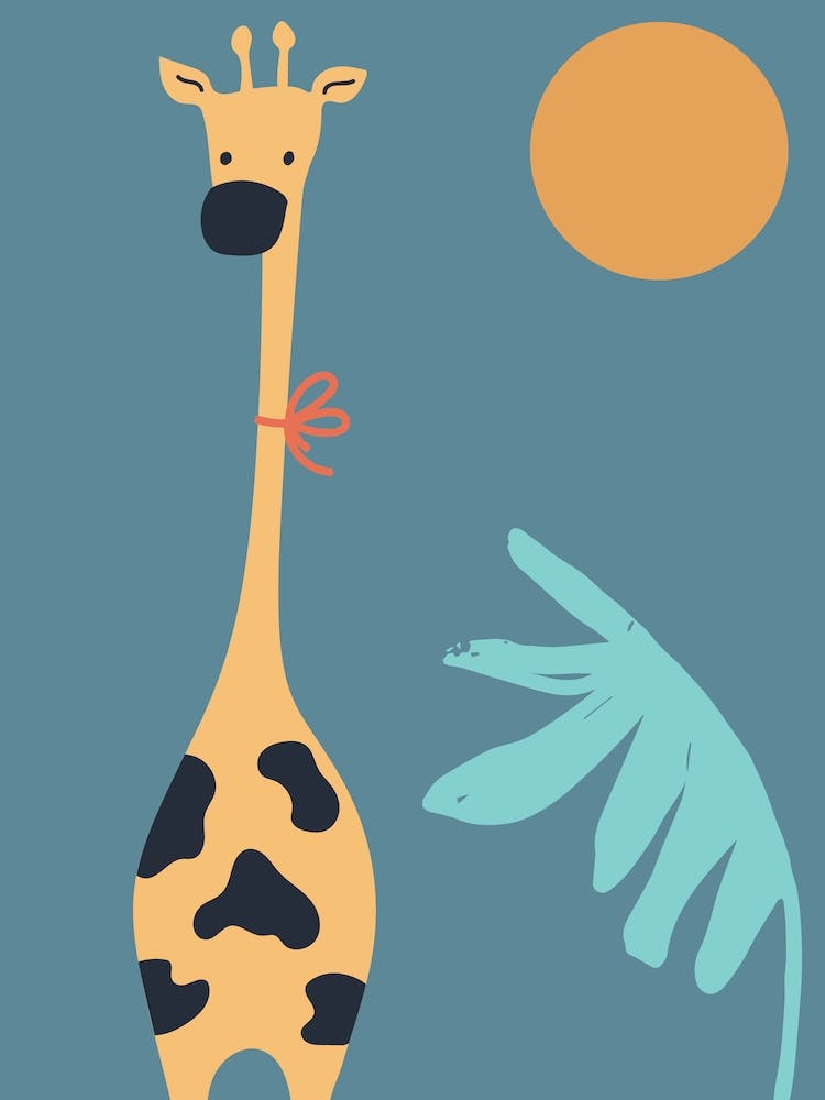 Giraffe Neutral Kinderzimmer Kinder Petrol