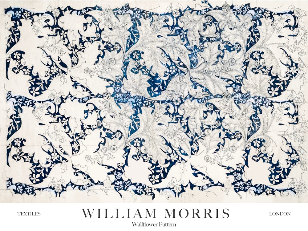 William Morris Prints Wallflower Pattern Landscape Botanical Vintage