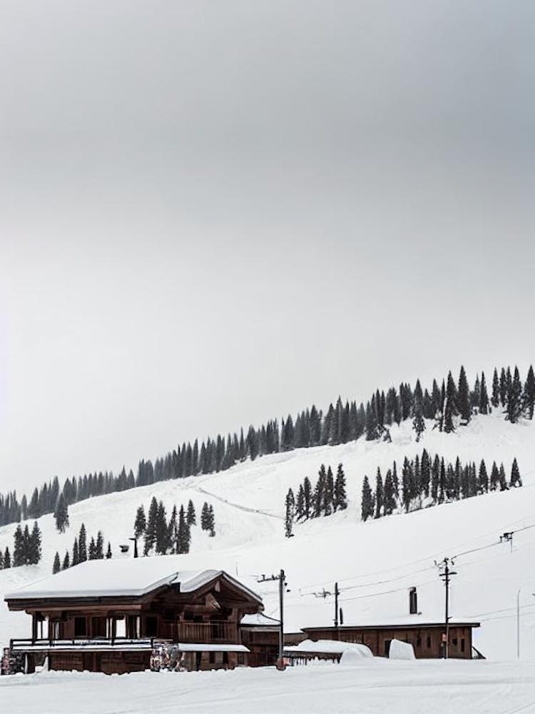 Shymbulak, Kazakhstan Black And White Skiing Poster