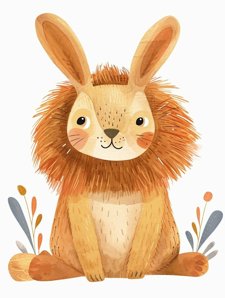 Lionhead Rabbit Kids Illustration 4