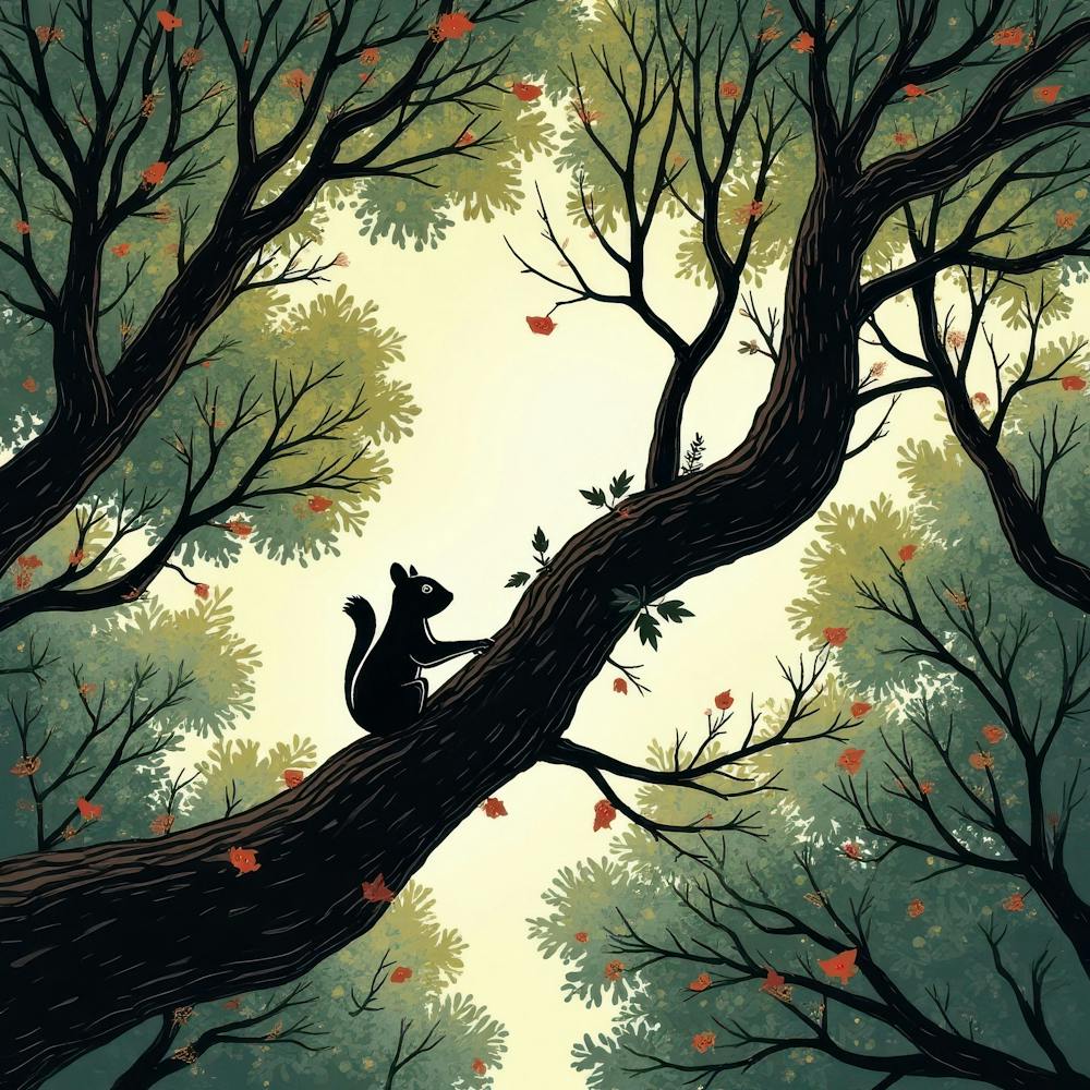 Squirrel In The Tree