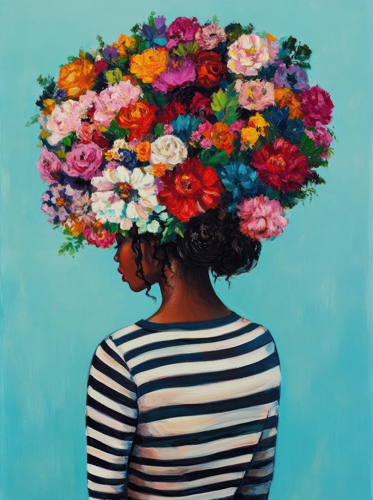 Woman With Flowers On Her Head 23