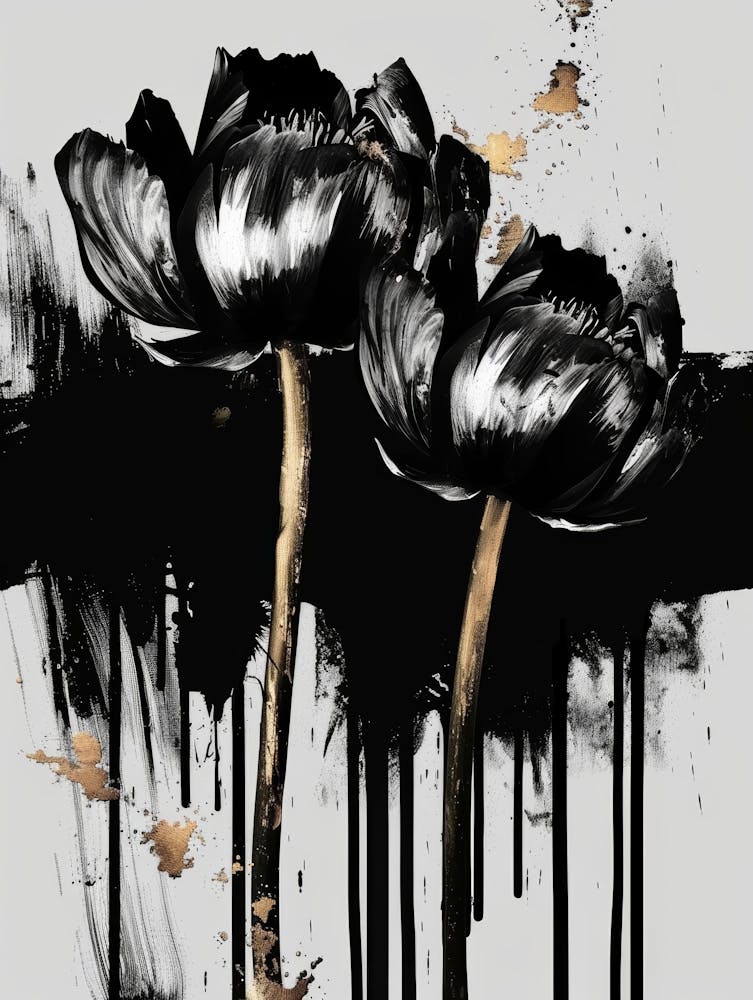 Black And Gold Tulips