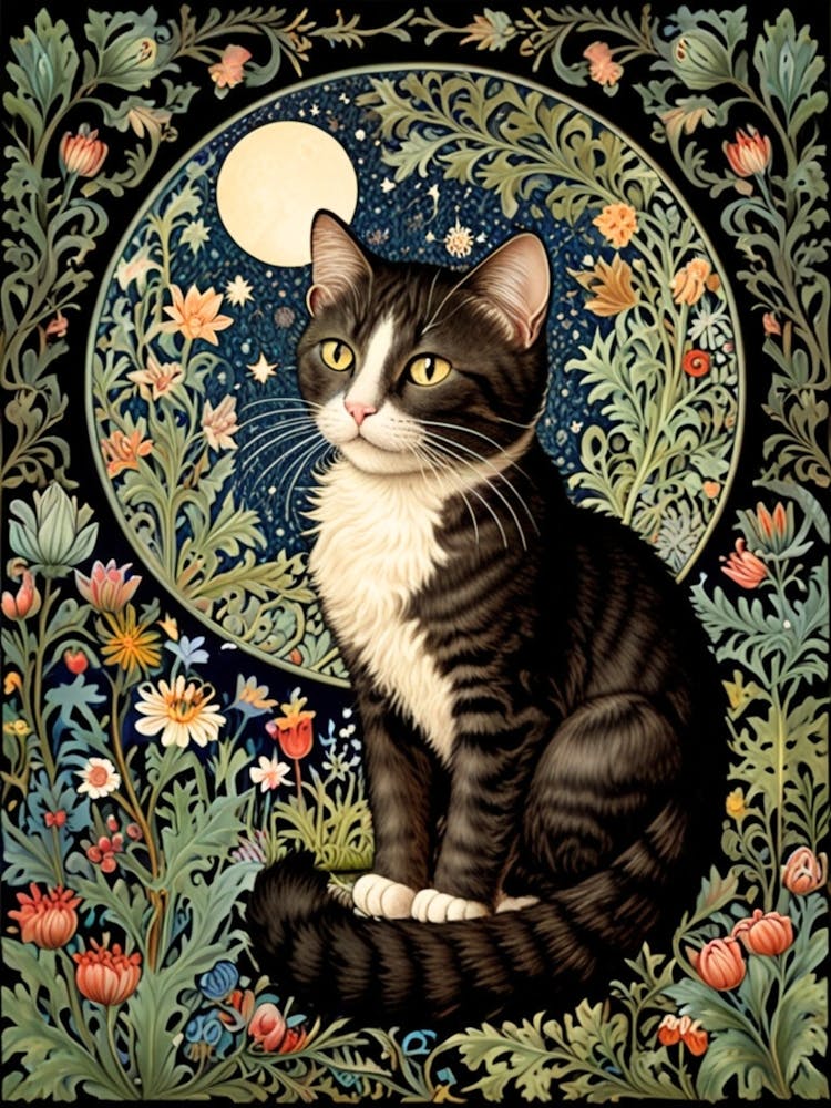 William Morris Cat In The Moonlight 63