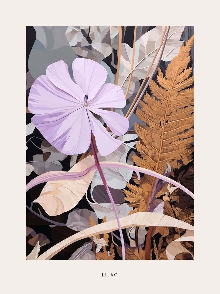 Flower Illustration Lilac 4 Poster