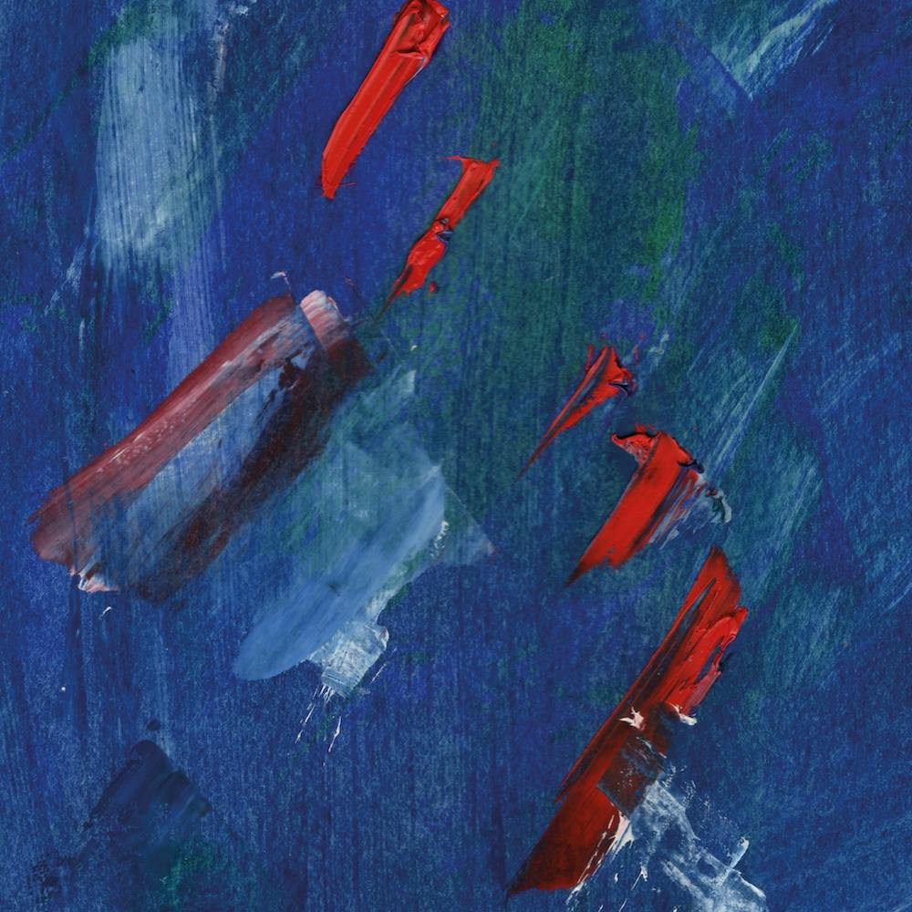 Red And Blue Square Abstract Paint