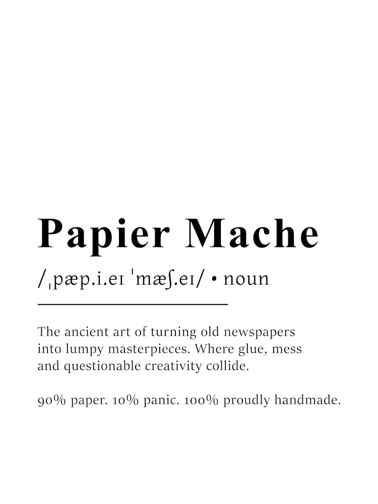 Papier Mache Definition Poster - Dictionary