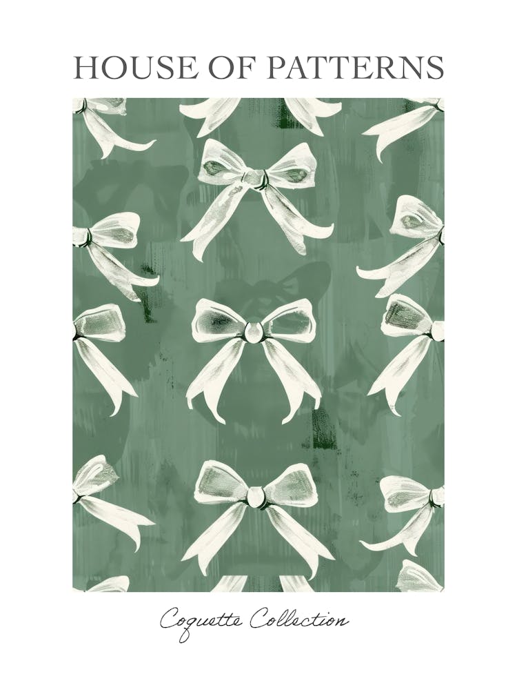 Sage Bows 4 Pattern Poster