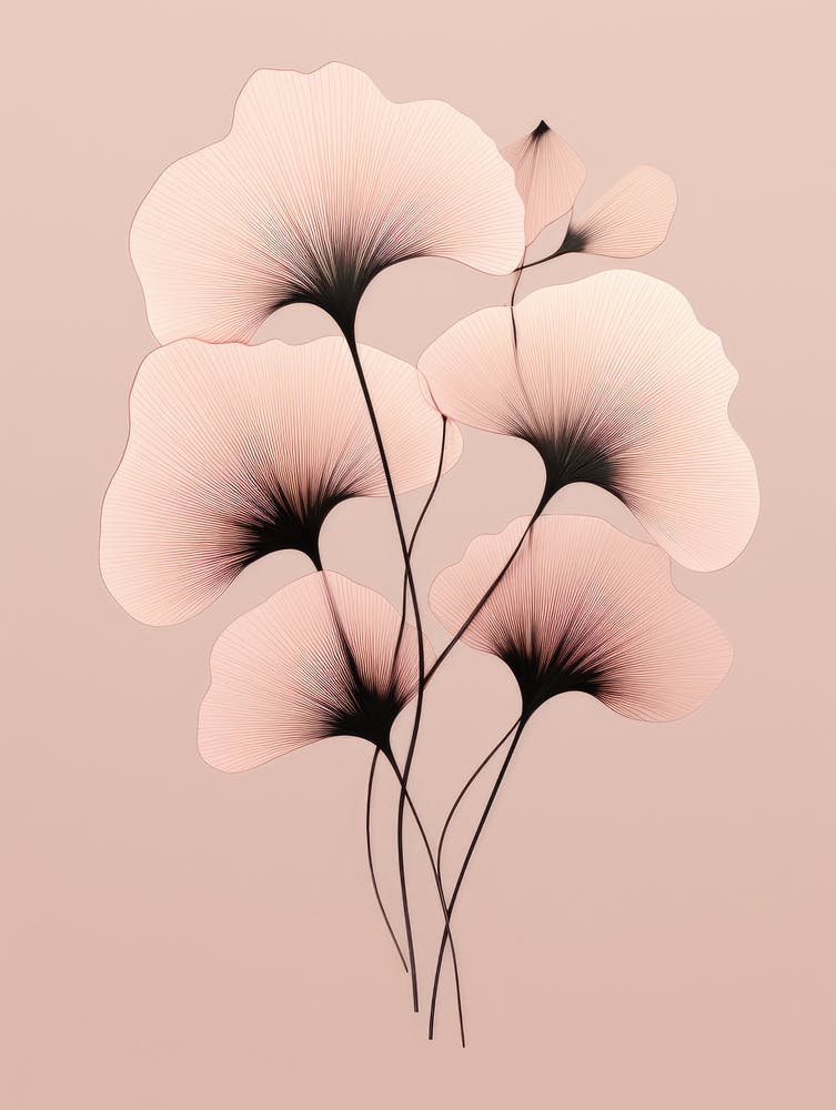 Pink Ginkgo Leaves 2