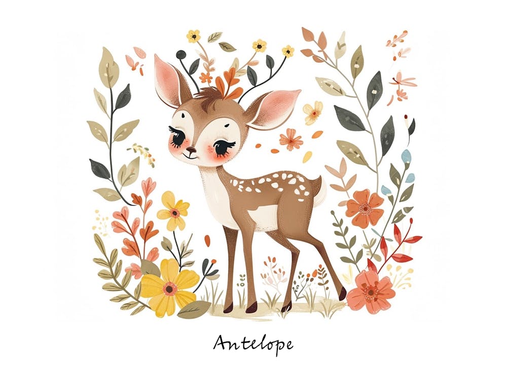 Little Floral Antelope 1 Poster