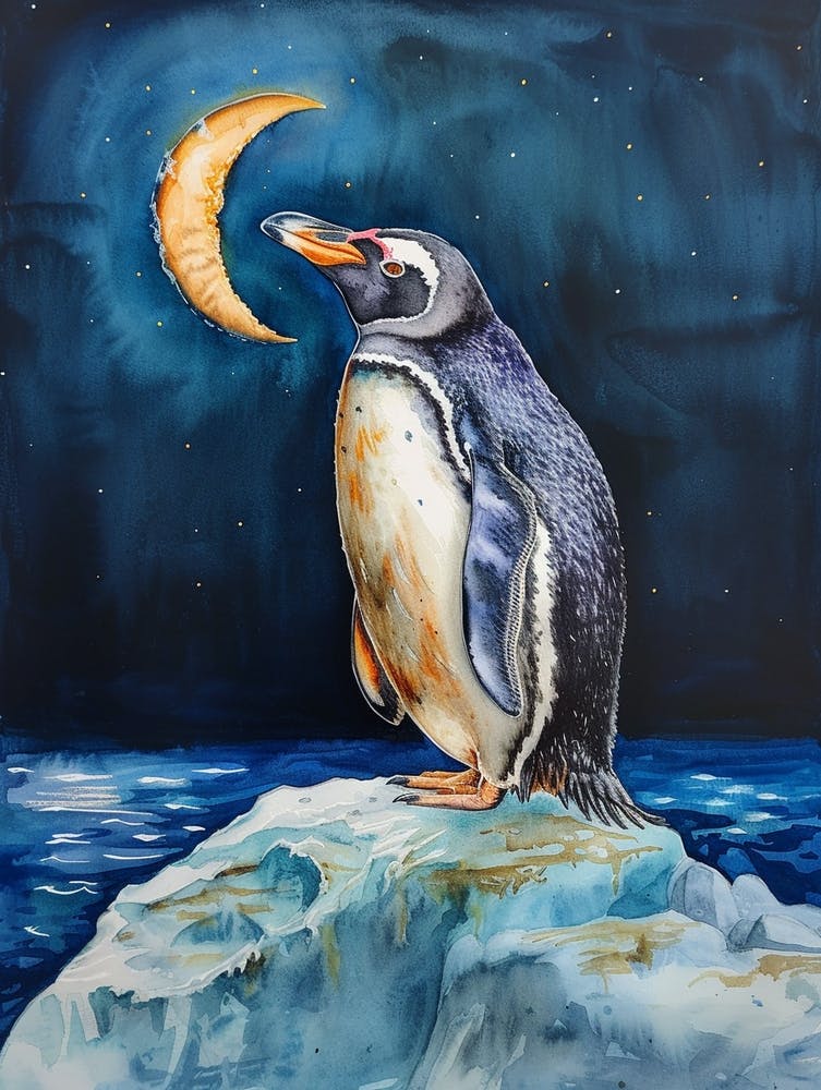Humboldt-Pinguin Isabela Island Aquarellmalerei 2