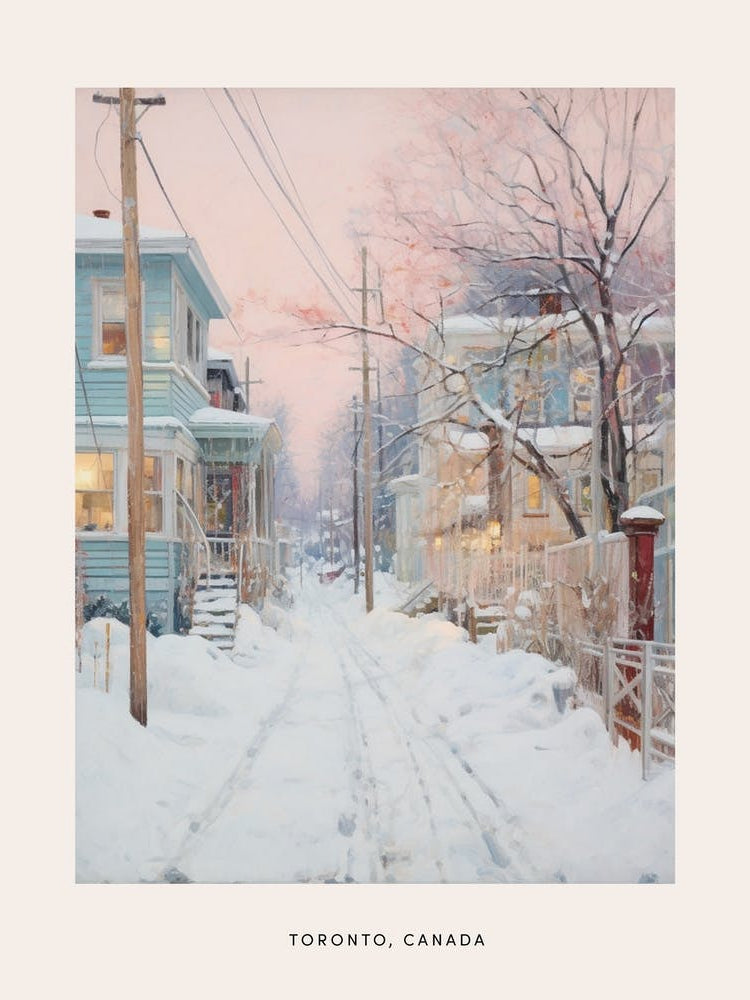 Dreamy Winter Painting Poster Toronto Canada 1