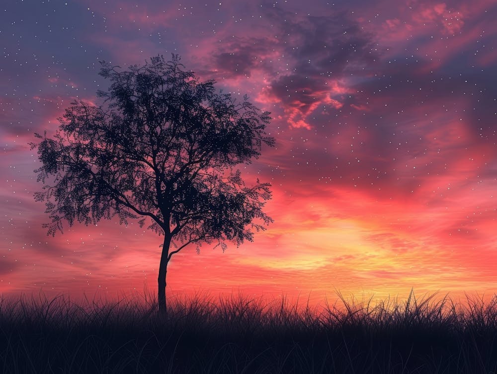 Lone Tree At Sunset 2