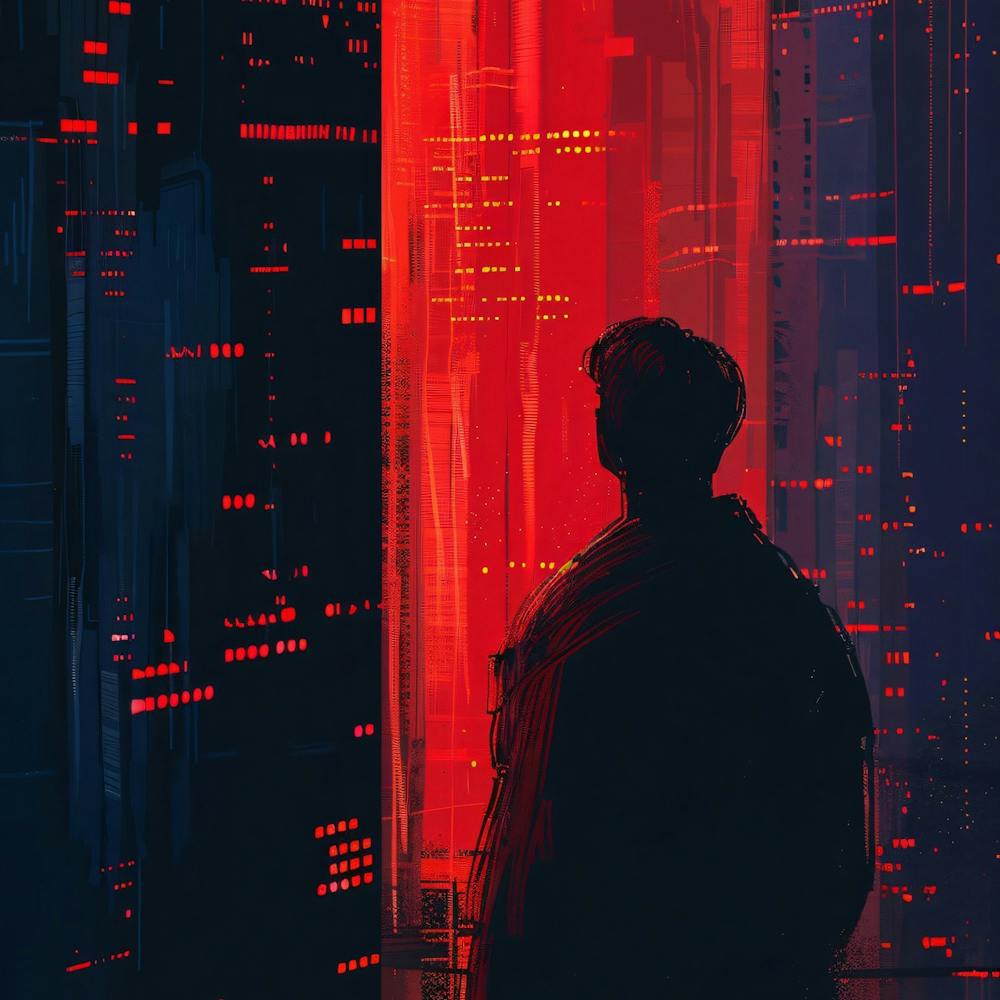 Person Standing In Front Of A City