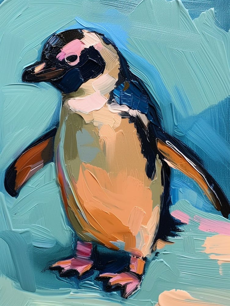 Adlie Penguin Cooper Bay Oil Painting 1