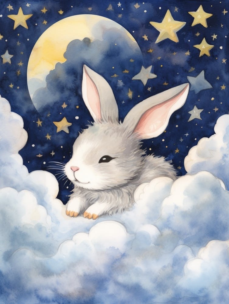 Baby Rabbit 3 Sleeping In The Clouds