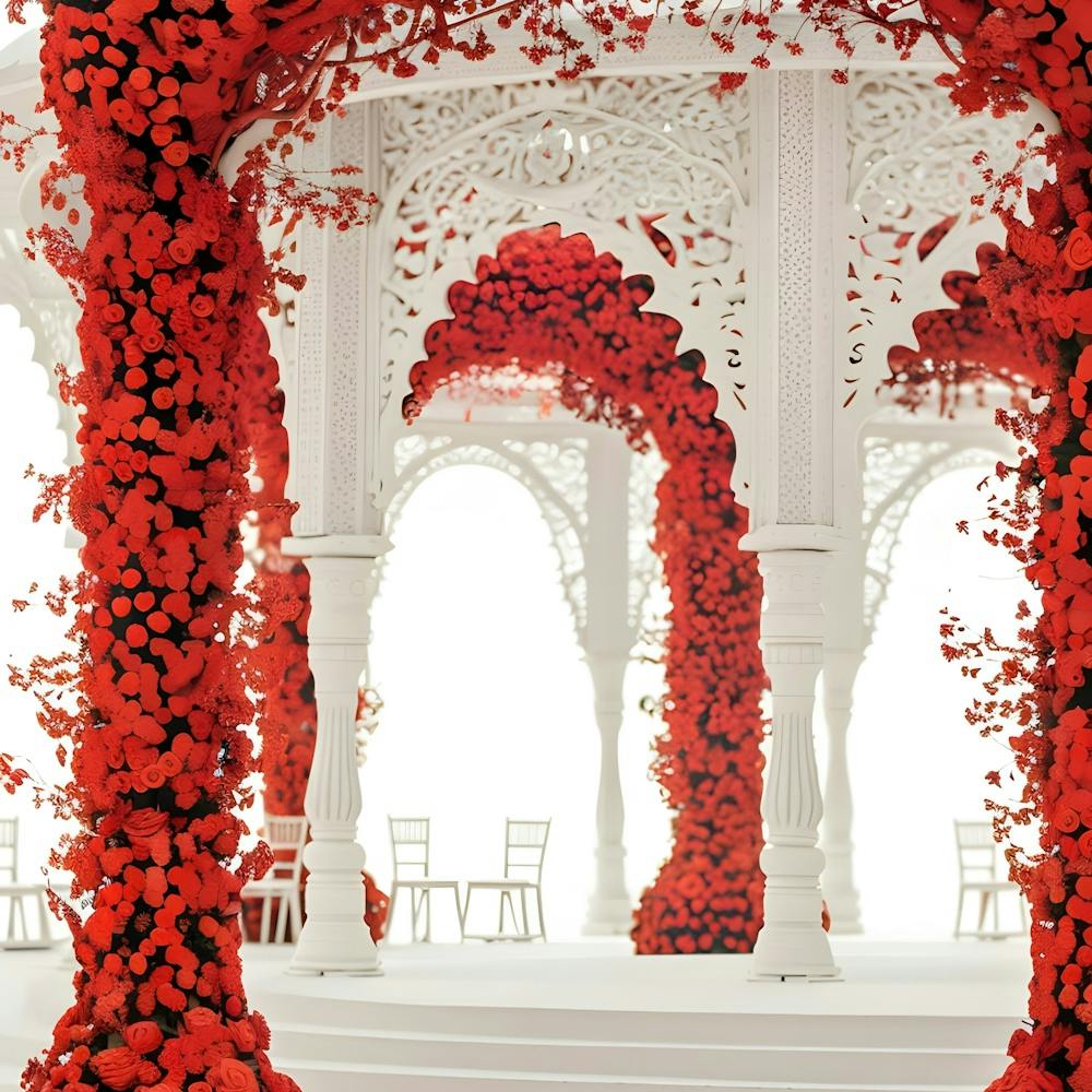 Red And White Wedding in India