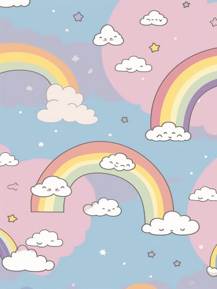 Rainbows Kawaii Illustration2