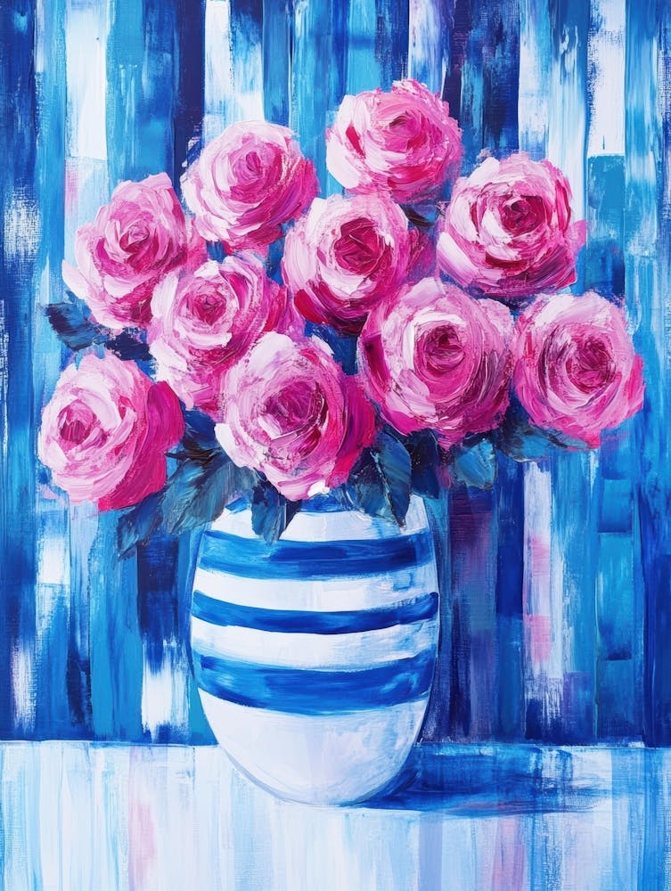 Pink Roses In A Vase 20