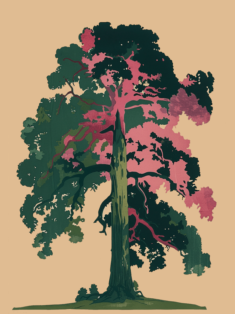 Sycamore Tree Colourful Illustration 2