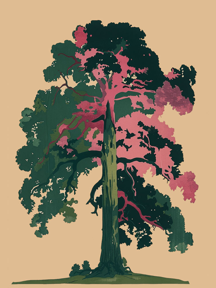 Sycamore Tree Colourful Illustration 2