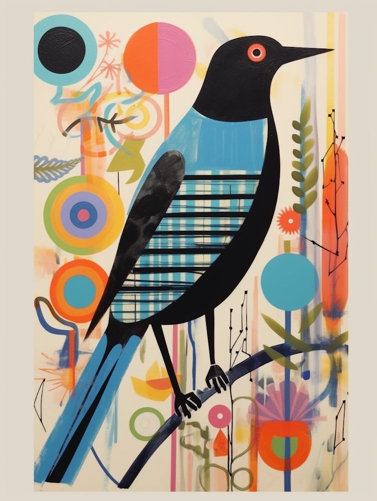 Oiseau scandinave coloré - Merle 3