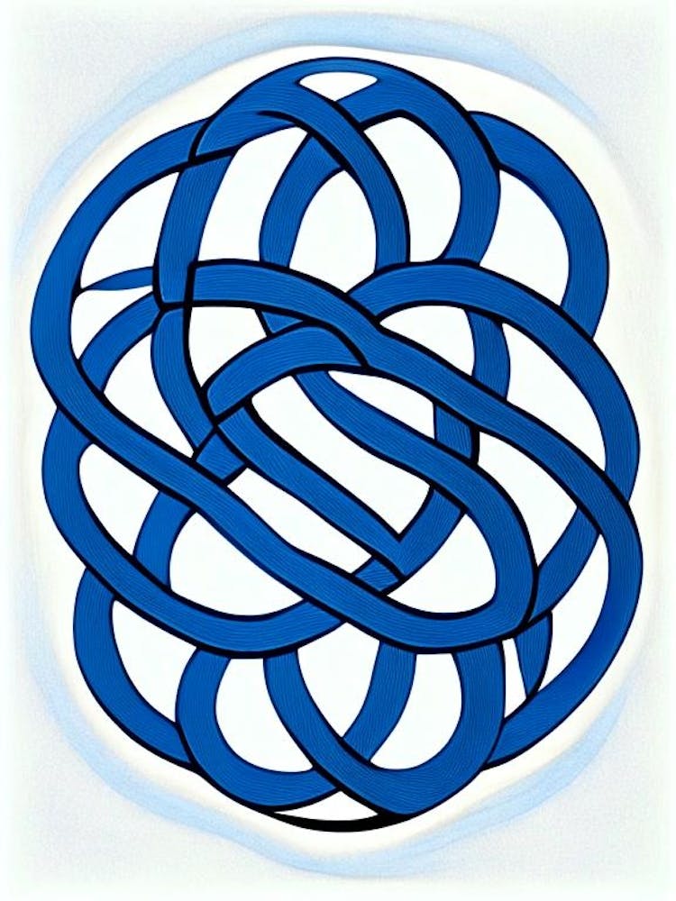 Celtic Knot Symbol Blue And White Line Drawing