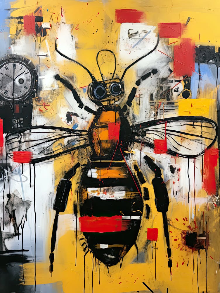 Graffiti Hive Dreams: Bee Robot's Journey