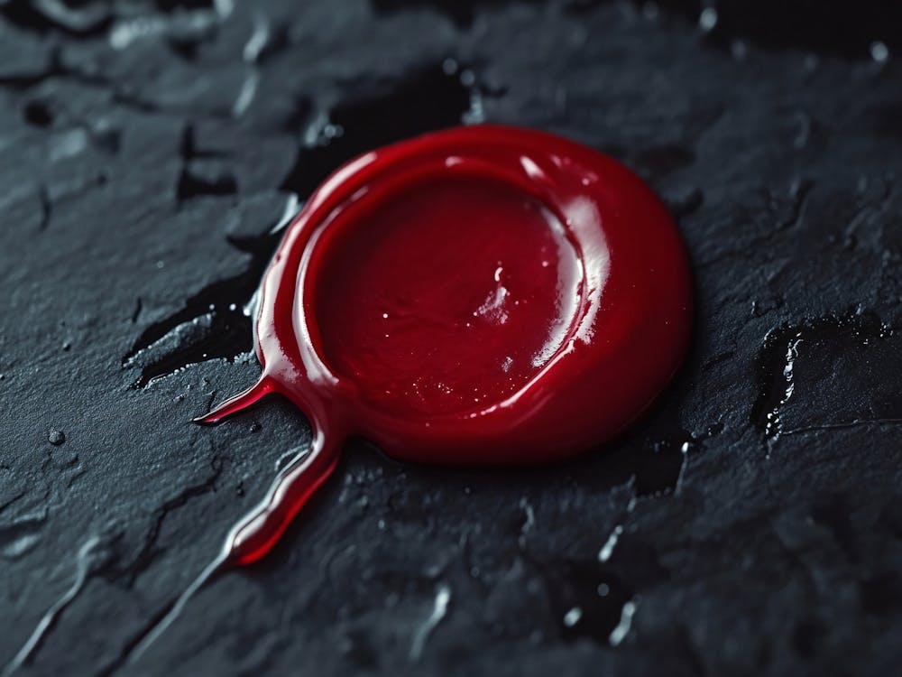 Red Wax Seal on Black