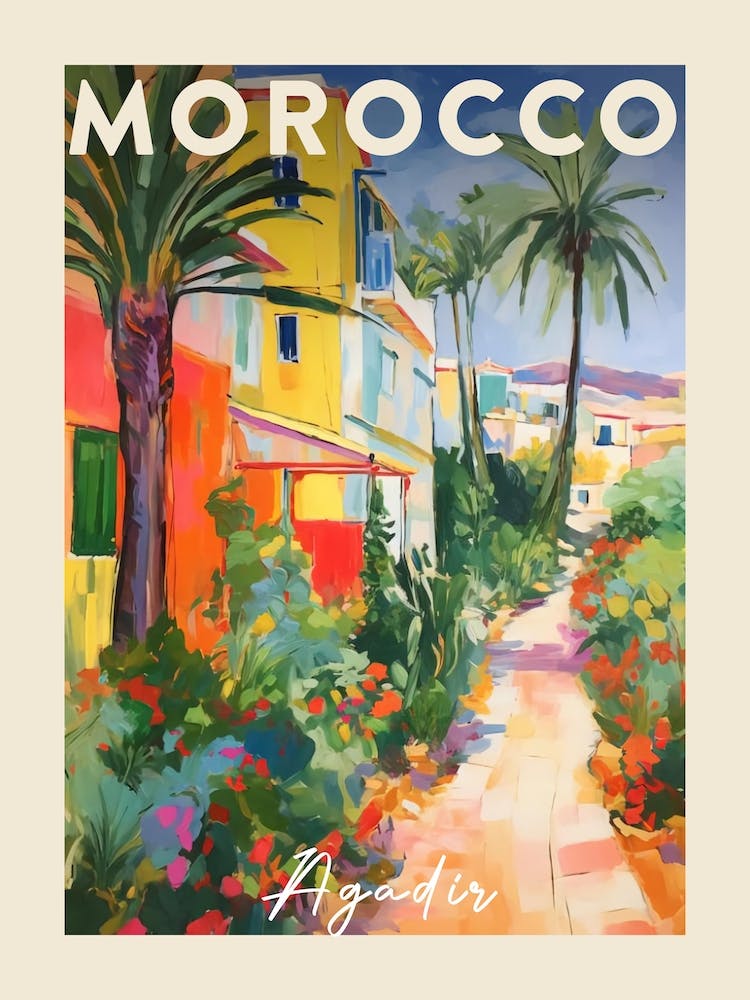 Agadir Morocco 3 Fauvist Painting  Travel Poster