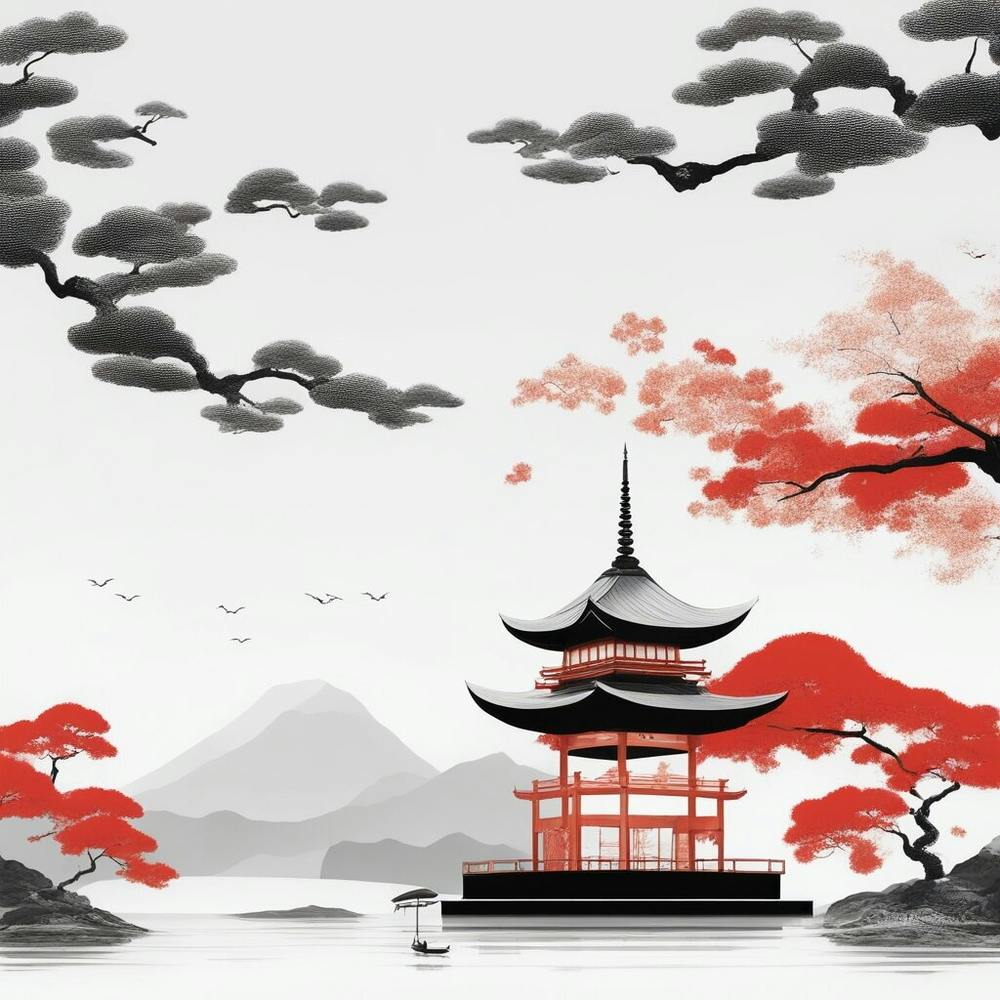 Red Japanese Pagoda