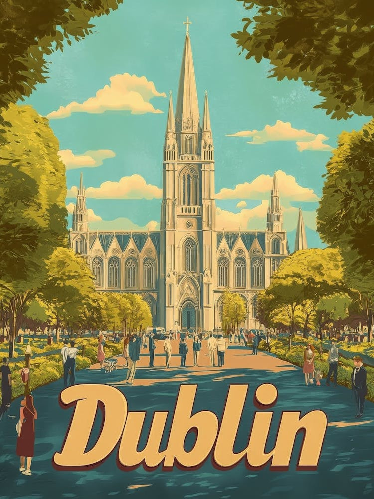 Aihrgdesign A Retro Travel Poster For Dublin 5