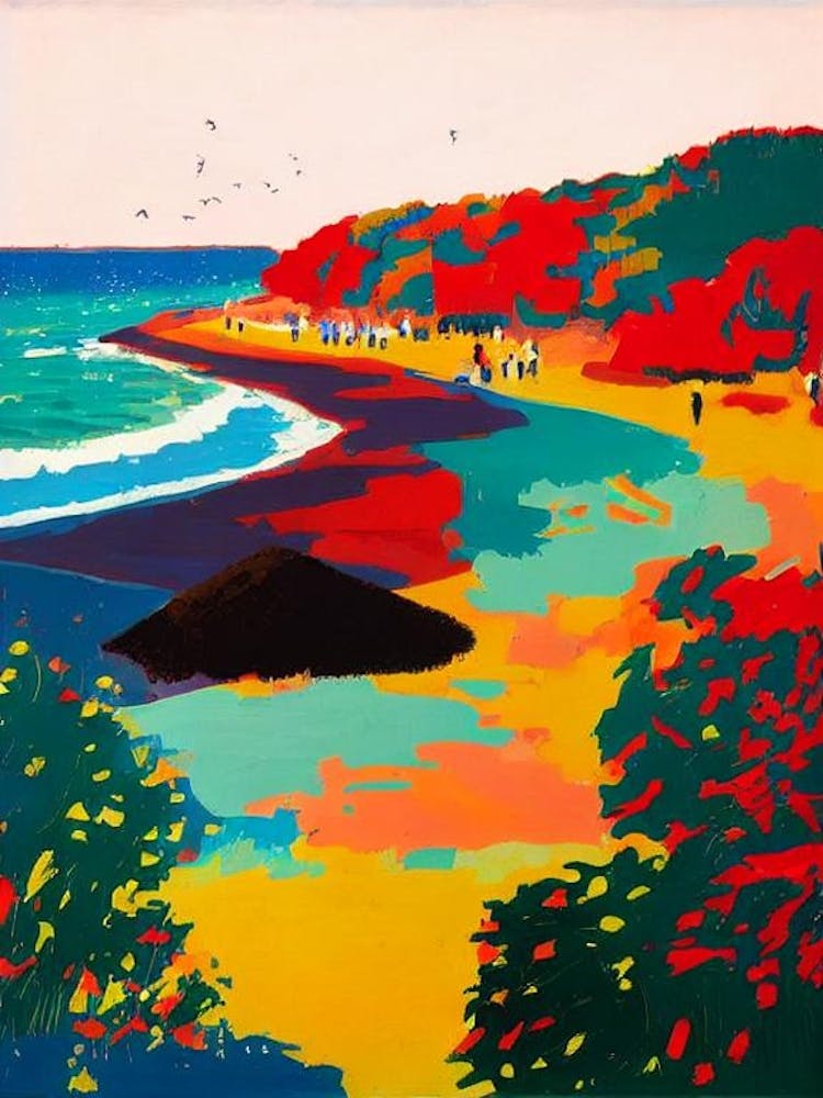 Ocean Grove Beach, New Jersey Hockney Style