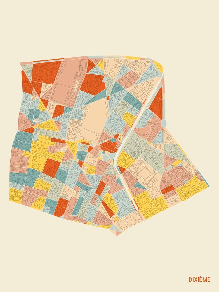 Paris France 10th Arrondissement Neighbourhood Map