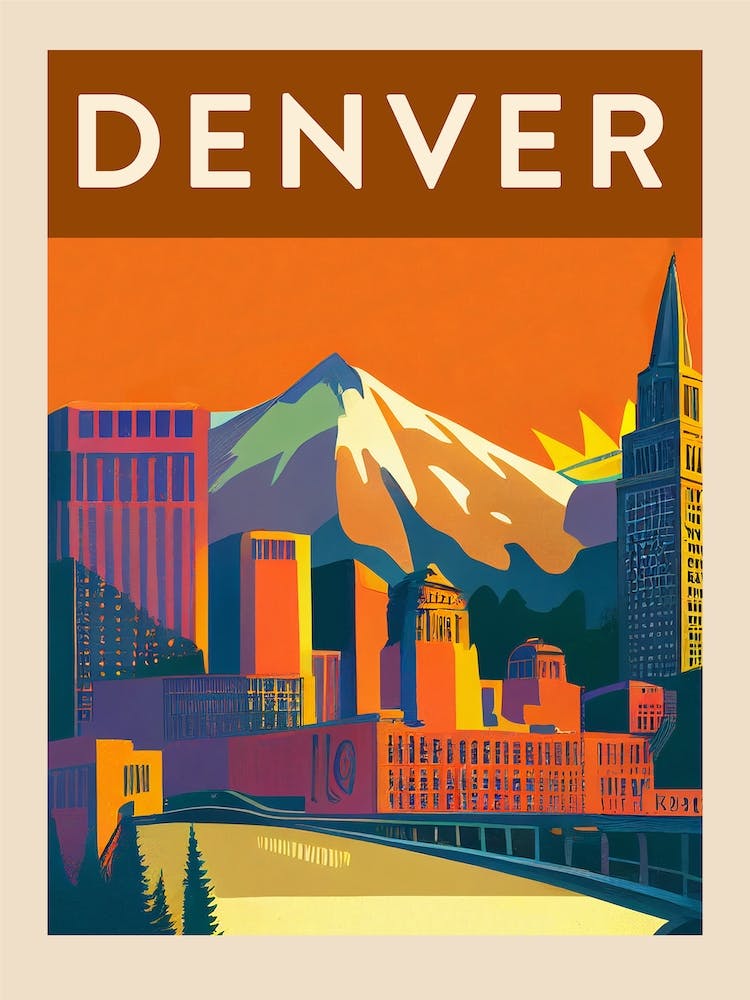 Denver Vintage Travel Poster
