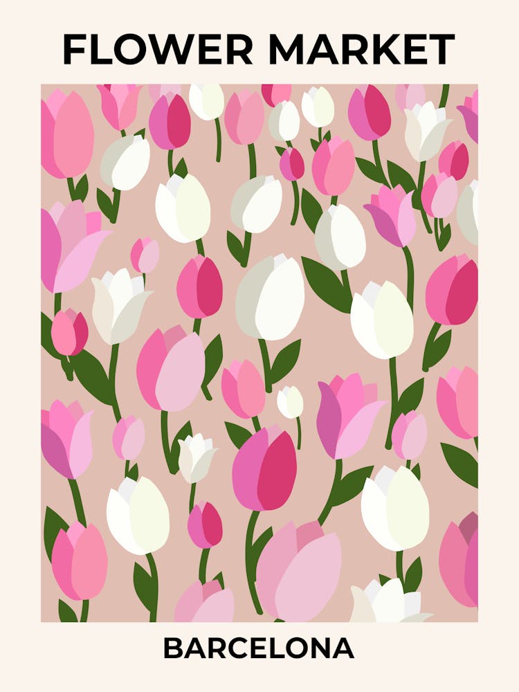 Flower Market Barcelona Pastel Pink Tulips