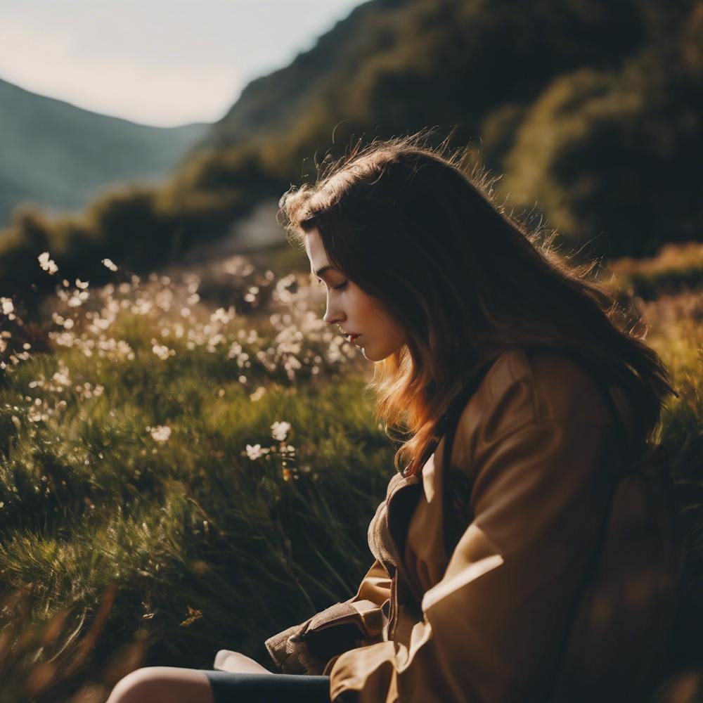 Girl Sitting In The Grass