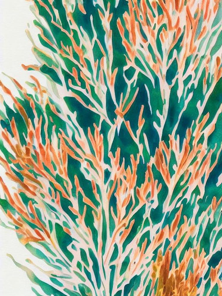 Acropora Suharsonoi Vintage Graphic Watercolour