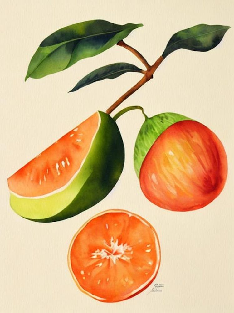 Melon Watercolour Fruit Painting Fruit