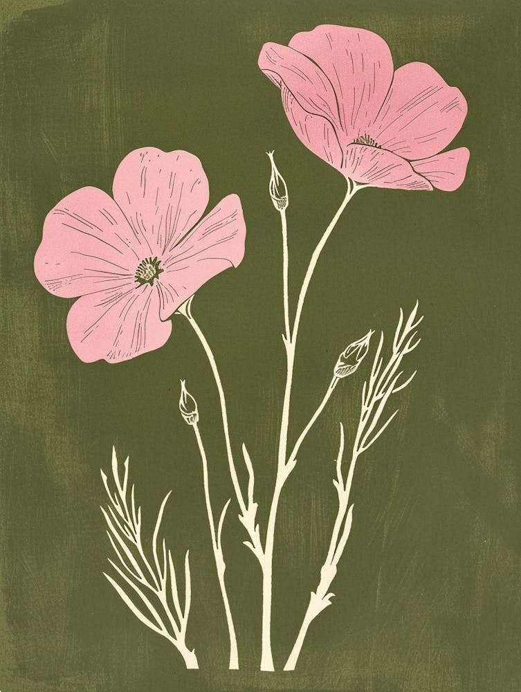 Pink & Green Forget Me Not 2