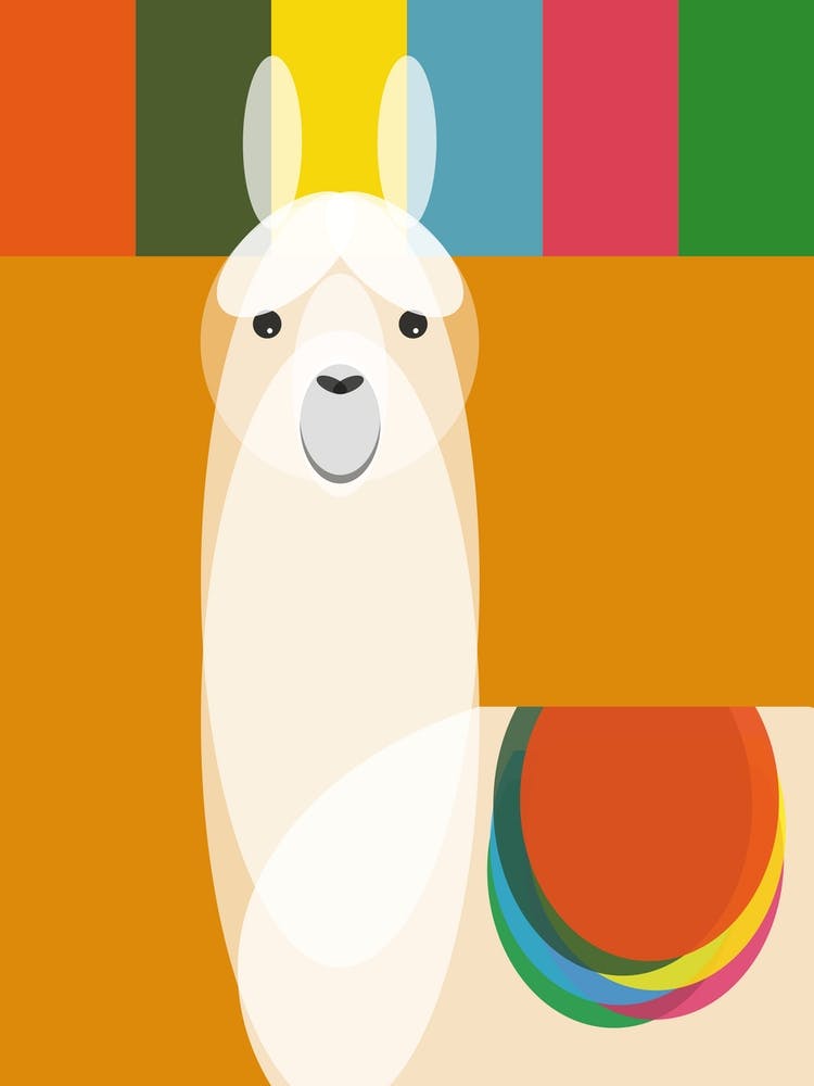 Mid Century Geometric Llama