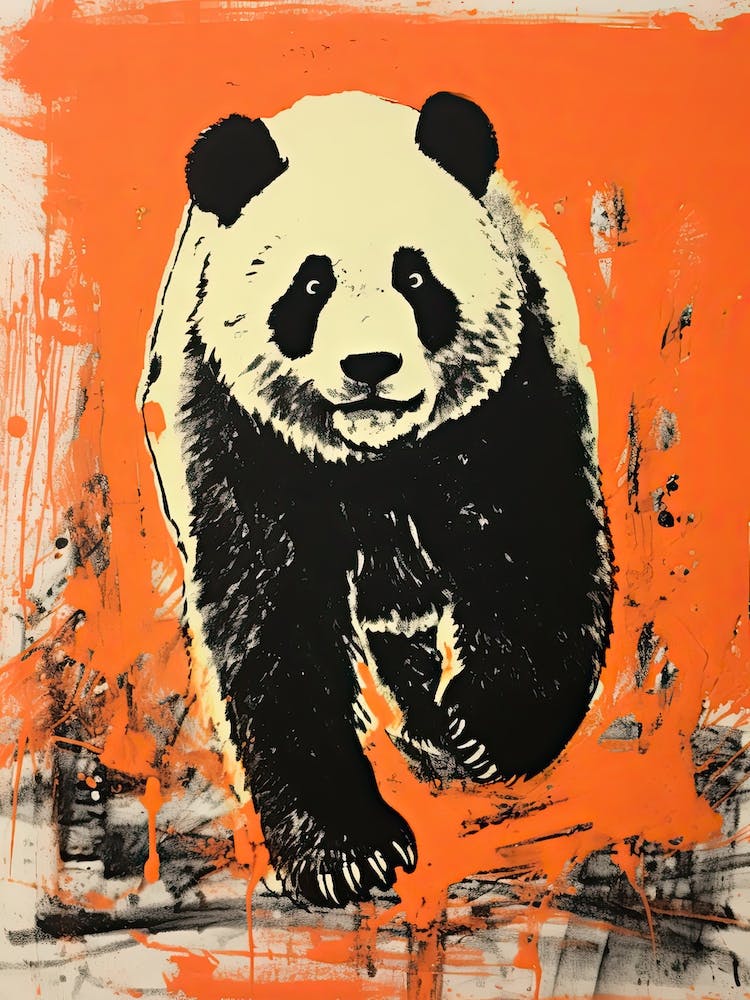 Panda, Holzblock-Tierzeichnung 4