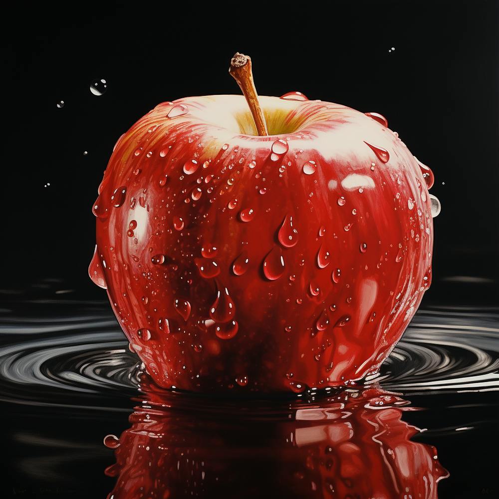 Red Apple In Water