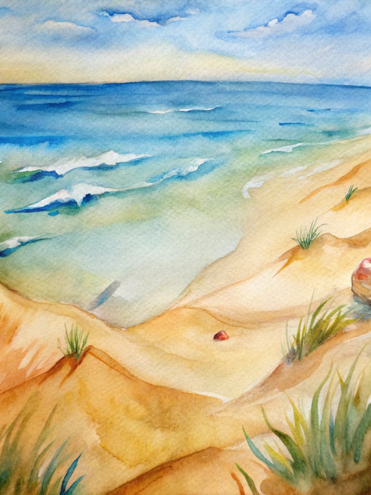 Watercolor Of Sand Dunes