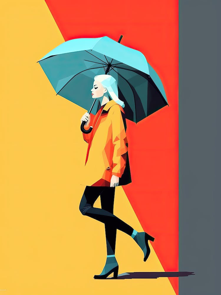 Woman With Umbrella Canvas Print