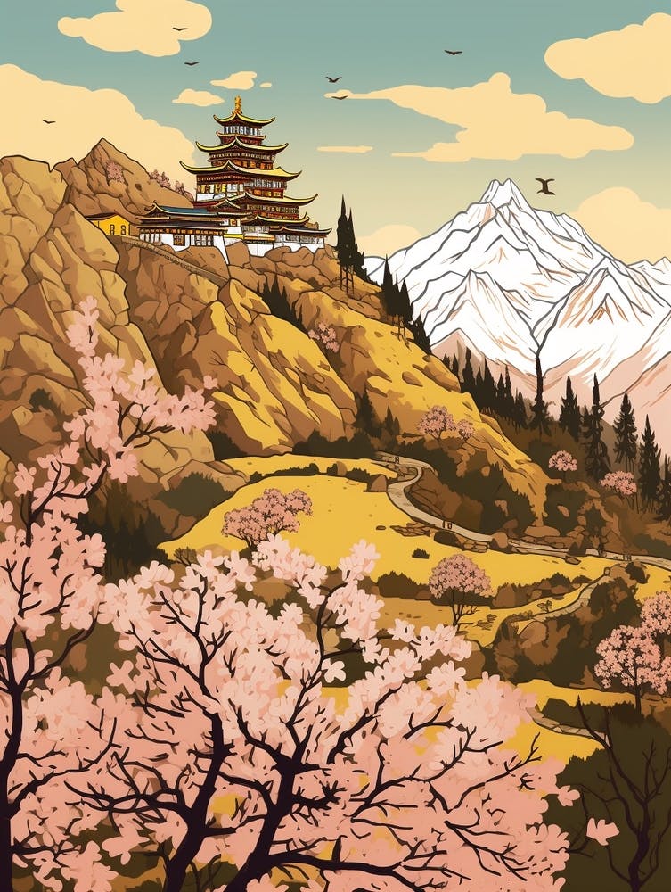 Bhutan 1 Travel Illustration